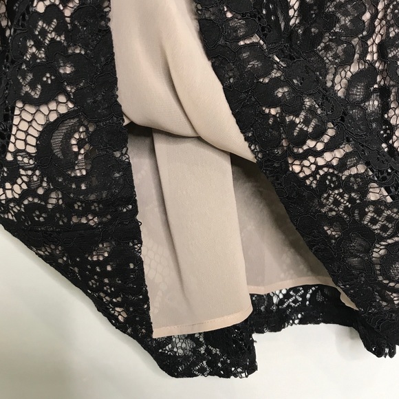 NWT LOFT Black Lace Overlay Nude Racerback Tank XS - Picture 6 of 9